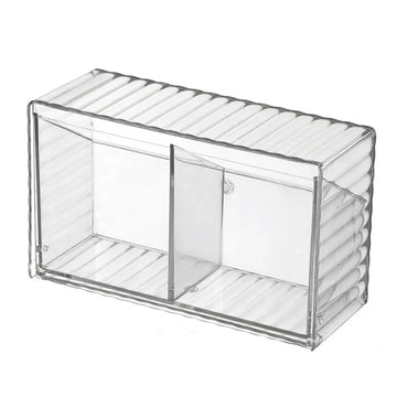 rangement mural transparent compartiments boîtes stockage moderne adhésif cotons tiges coton pads épingles cheveux