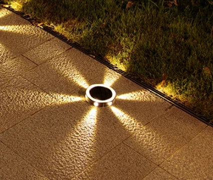 lampe solaire murale moderne noir argenté led modes posable jardin clôture