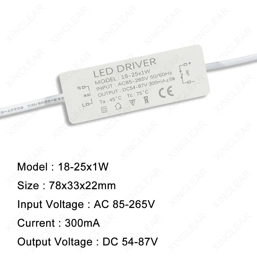 pilote led 300ma 12v 120v 240v blanc rectangulaire industriel certifié ccc fcc rohs