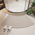 tapis bain antidérapant polyester absorbant rapide moderne beige gris intérieur porte salle bain cuisine