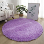 tapis rond uni moderne doux polyester 40cm rose clair vert violet marron bleuclair beige