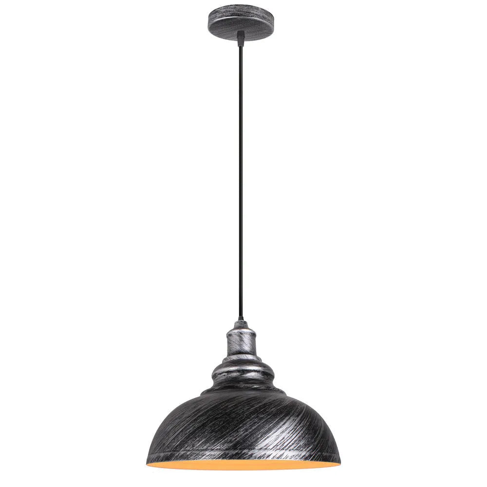 Suspension lumineuse industrielle vintage noir cuivre ampoule chaînes métal fini mat