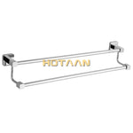 porte serviettes mural chrome acier inoxydable double barres vis moderne fixation