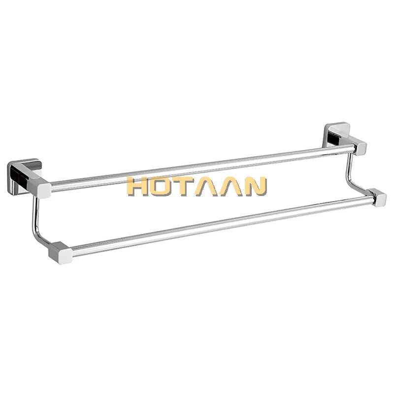 porte serviettes mural chrome acier inoxydable double barres vis moderne fixation
