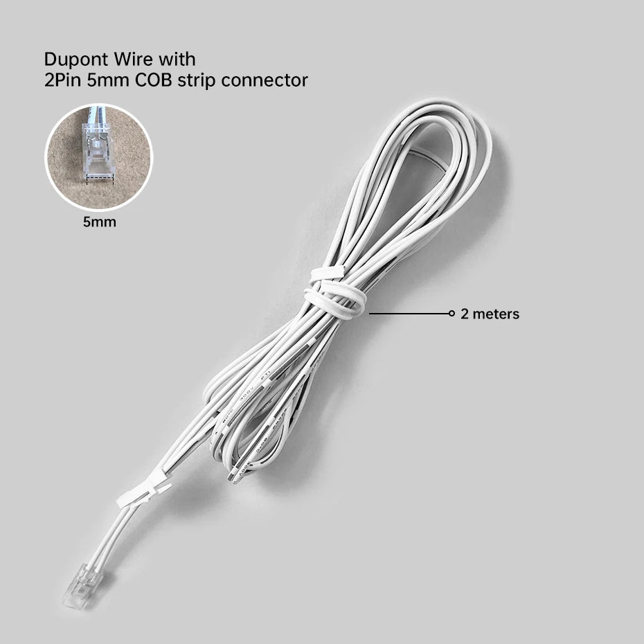 câble extension dupont connecteur cob 24v blanc moderne 2m 5mm 8mm 10mm lisse certification