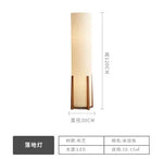 lampe sol moderne toile lin blanc bois foncé LED éclairage intérieur haut bas