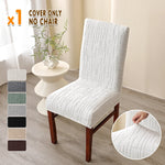 housse chaise moderne gris clair rayures horizontales verticales élastique polyester salle manger
