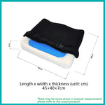 coussin fauteuil roulant imperméable anti décubitus bleu blanc mousse pe texture gel douceur ceinture
