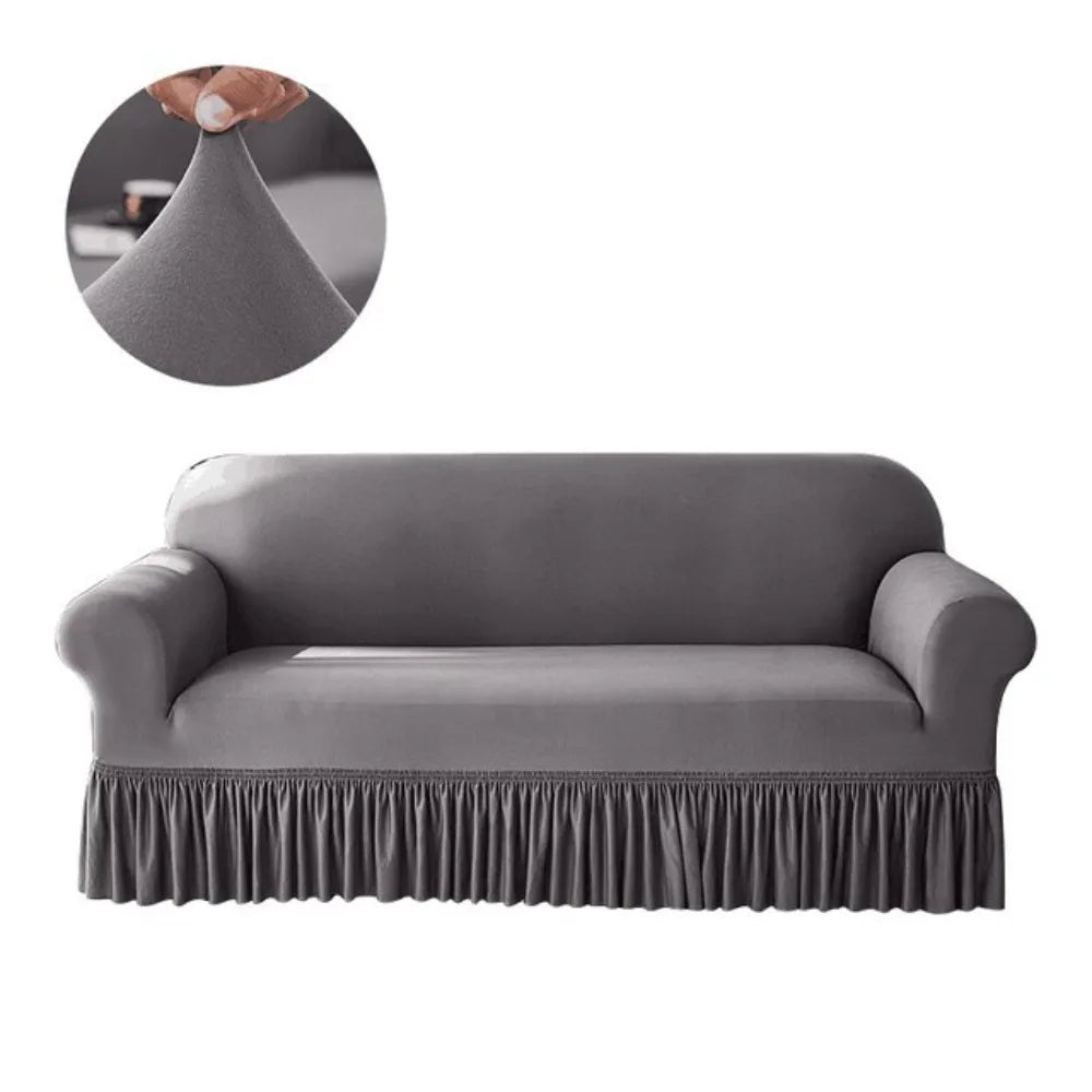 housse canapé extensible anti poussière élastique canapé trois places moderne gris noir