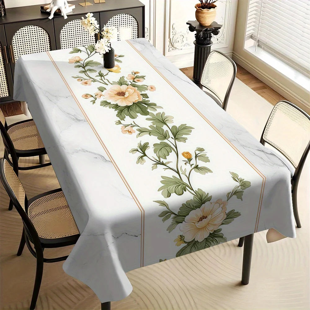 nappe imperméable polyester fleur blanche verte classique maison extérieur mariage festivité