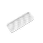 plateau rangement moderne noir blanc rayures diagonales distributeur savon gant toilette flacon parfum huiles