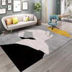 tapis moderne géométrique polyester beige bleu orange rouge salon chambre extérieur