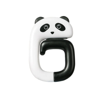 porte cordon mignon adhésif chat panda rose pâle blanc noir