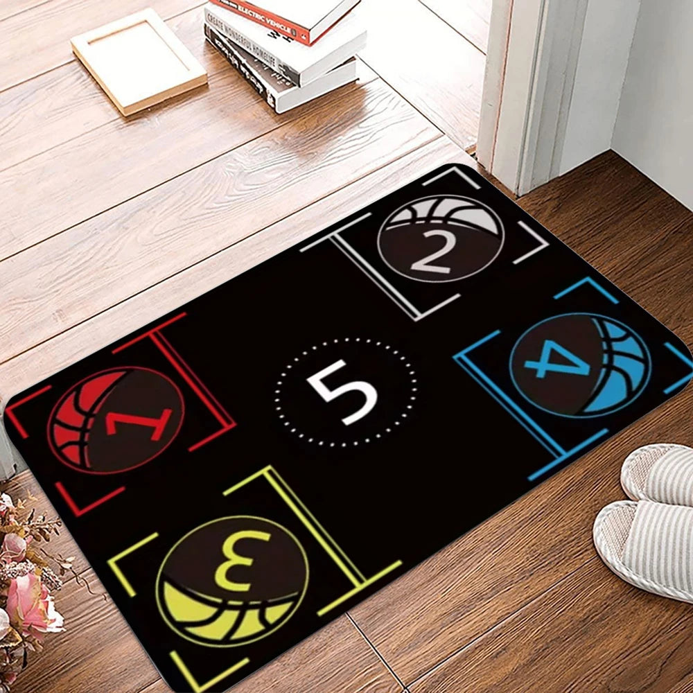 tapis sol extérieur moderne résistant rides terrain basket ball couleurs vives graphique 30x50cm 40x60cm