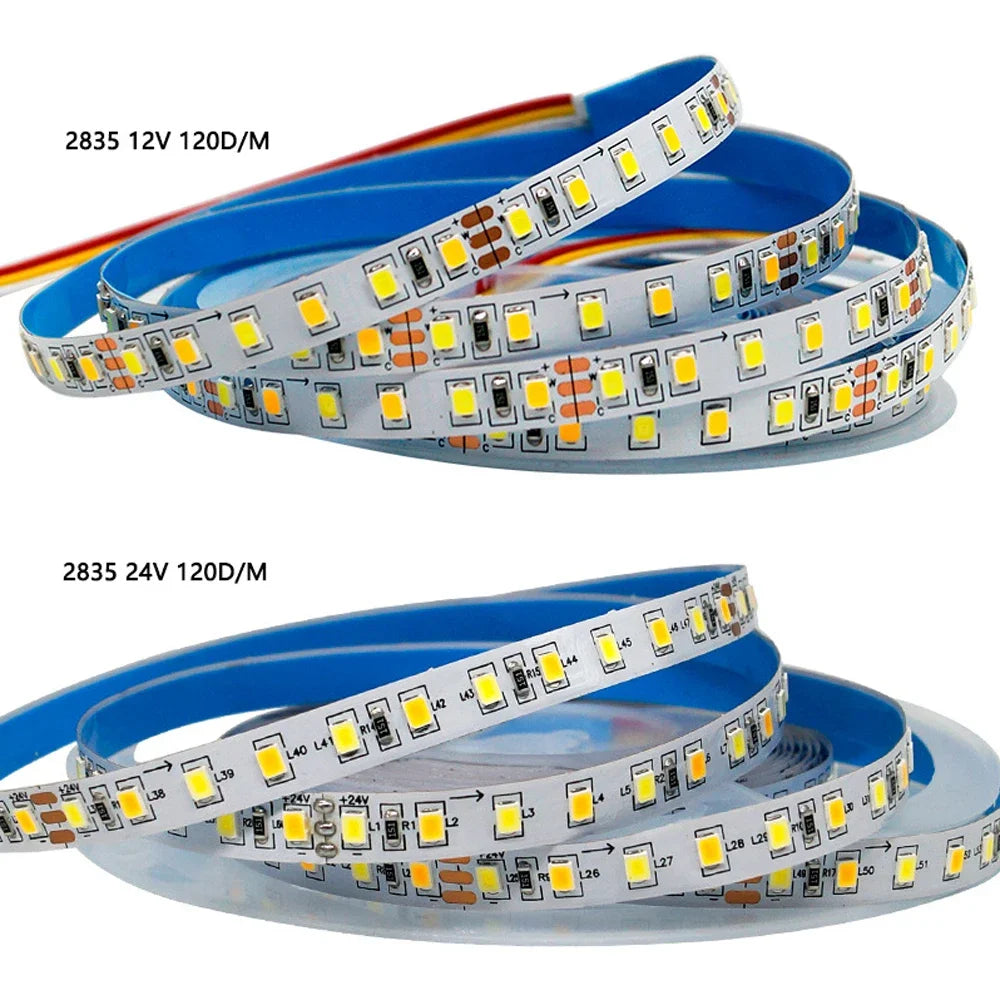 ruban led blanc moderne 8mm adhésif 5m 120led/m 2700k 6500k 12v 24v