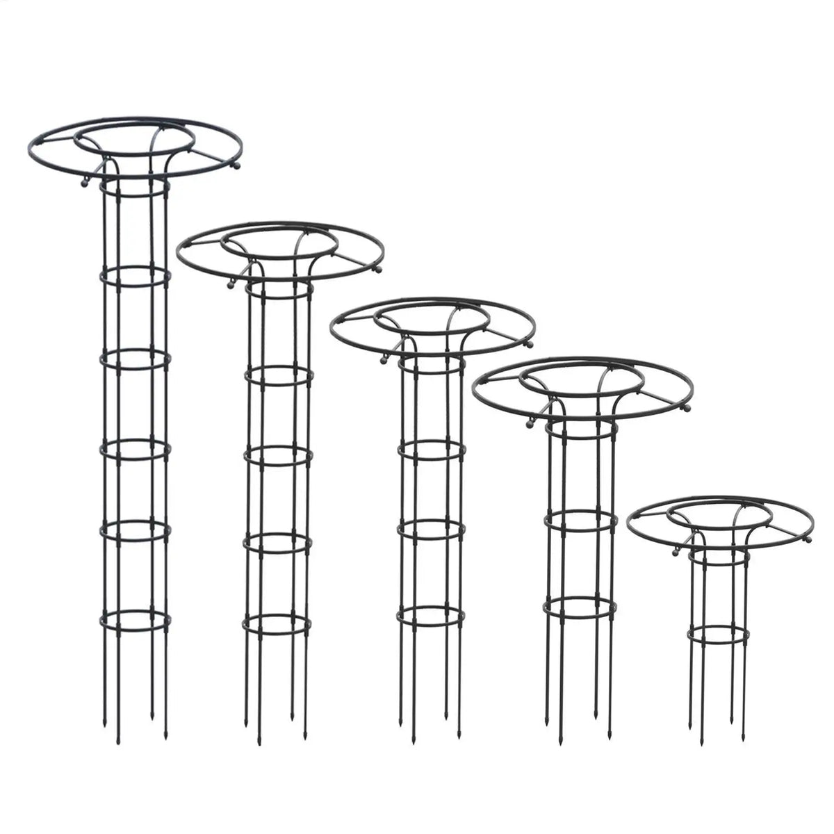 support plante grimpante métal noir structure circulaire annneau horizontal moderne jardin 150cm