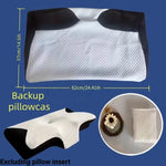 coussin cervical blanc noir rayures matelassées clips portable lit polyester coton refreshing