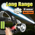 lampe frontale led rechargeable ultra puissante mode flash élastique moderne