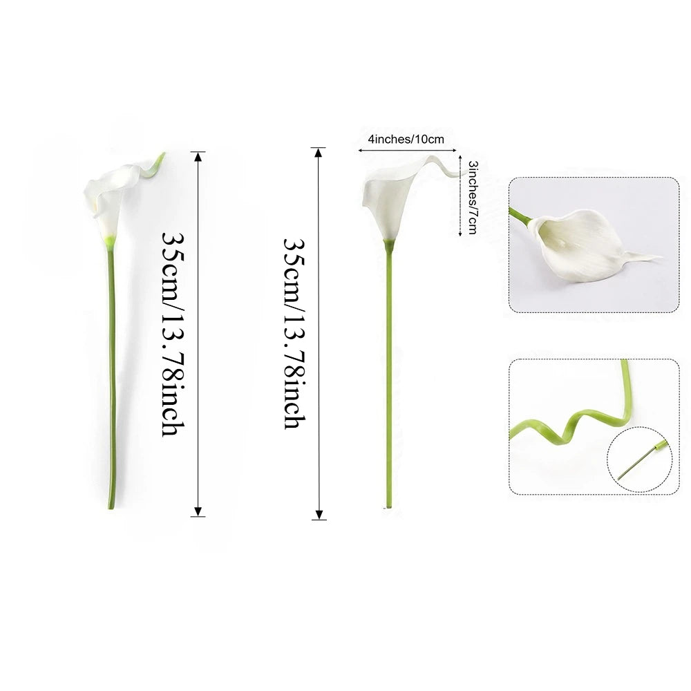 bouquets fleurs artificielles calla lilies blanc modernes decoration intérieure élégante ruban vase fleuri champêtre