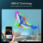 ruban led néon multicolore synchronisation bluetooth adhésif lisse moderne lumières fixations USB
