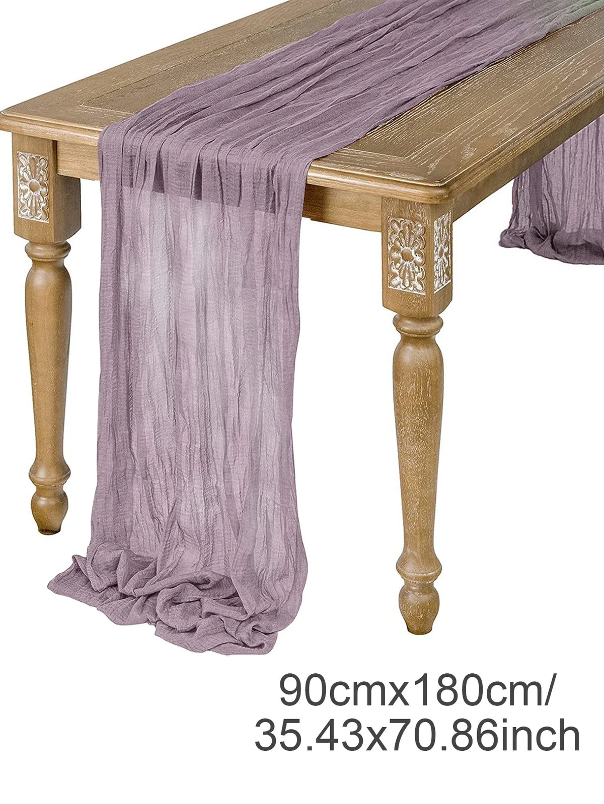 chemin table décoratif plissé effet gaze couleur beige décoration table manger maison