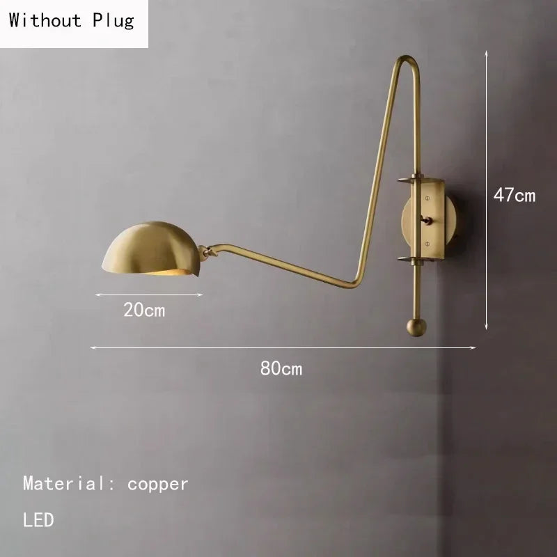 lampe murale or noir moderne scandinave articulée étude chambre entrée