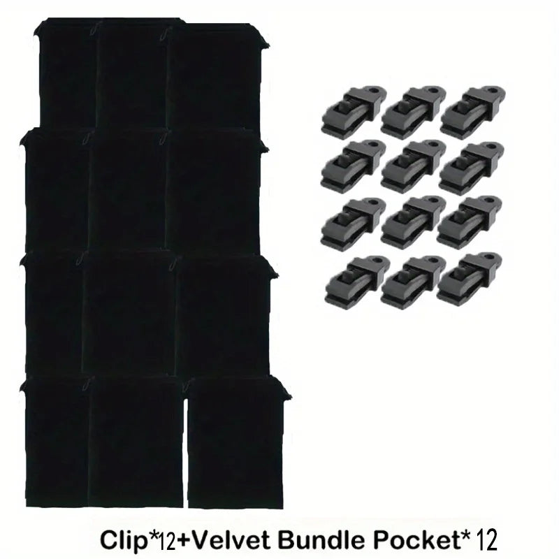 accessoires rideau extérieur anneau plastique noir sac tissu clip pince serrage patio