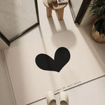 tapis anti poussière rapide non glissant blanc noir coeurs moderne machine lavable