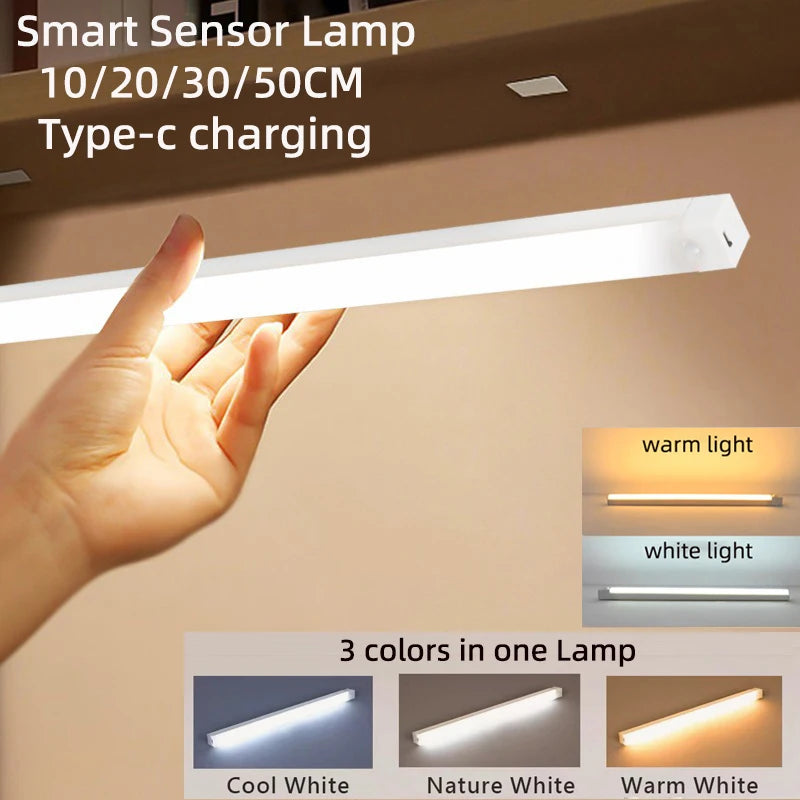 Lampe de chevet sans fil avec détecteur de mouvement en couleur blanche