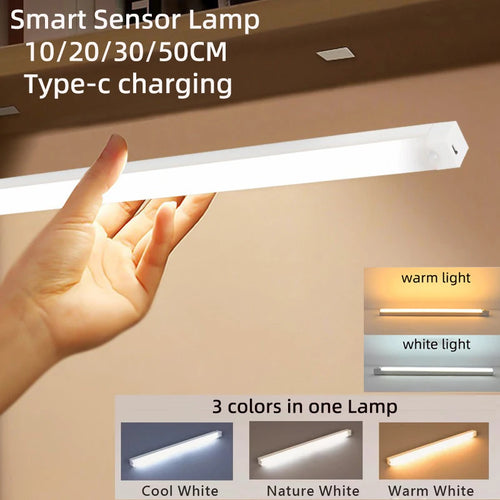 Lampe de chevet sans fil avec détecteur de mouvement en couleur blanche