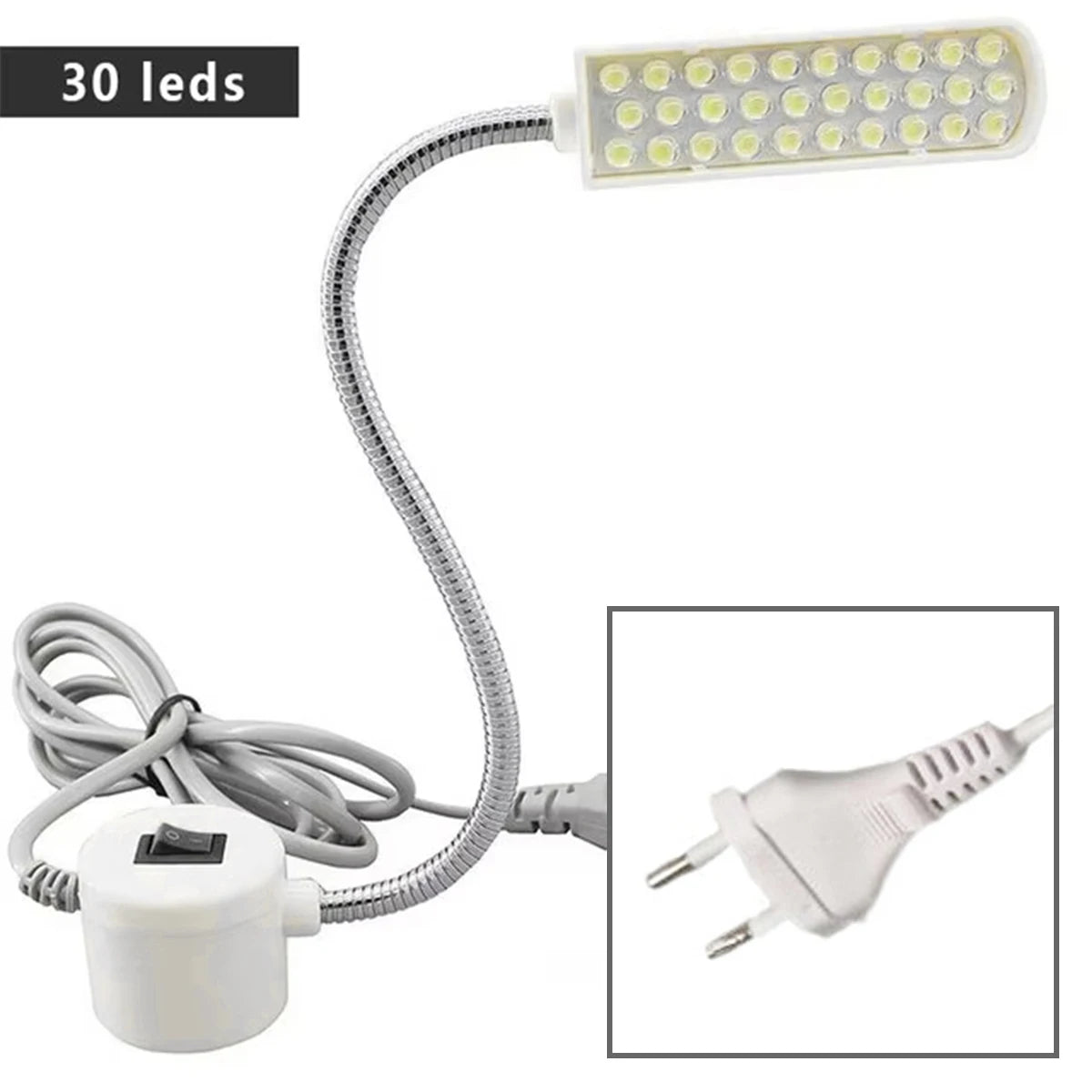 lampe machine coudre led aimant blanc moderne interrupteur câble flexible travail