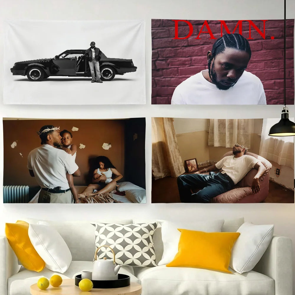 tapisserie murale décoration salon voiture noire homme debout moderne tissu noir blanc grande taille