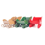 décoration noël traîneau rouge vert marron scroll moderne cadeau ornement opaque classique