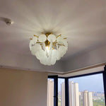 Suspension lumineuse moderne cristal blanc translucide doré bulles savon 90 260V