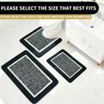 tapis bain microfibre absorbant doux moderne gris blanc bordure blanche rapide séchage respectueux environnement
