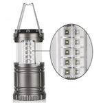 lanterne portable camping moderne transparente led noir gris compact anneau métallique rechargeable