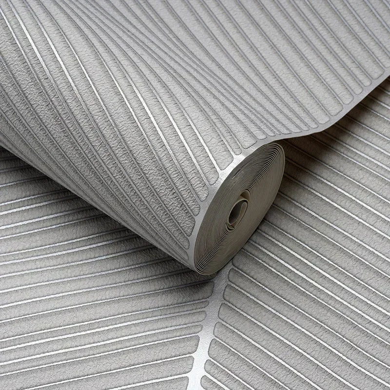 papier peint moderne rayé velours daim bleu gris beige résistant l'humidité anti moisissure soundproof