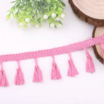 rubans pompons violet rouge jaune orange bleu rose boho artisanal 10 mètres