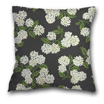 taies d'oreiller lin vintage fleurs hortensia non toxiques respectueux environnement hôtelière 450x450mm
