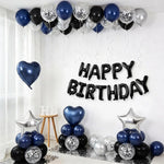 Ballons bleu marine et noir pour anniversaire adulte