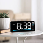 horloge numérique led affichage semaine double alarme noir vert bleu moderne minimaliste