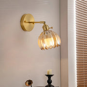 applique murale vintage verre rayures or ambre rechargeable led moderne chambre salon
