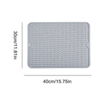 tapis cuisine silicone gris moderne tasse thé bol cuillère fourchette plateau ondulé