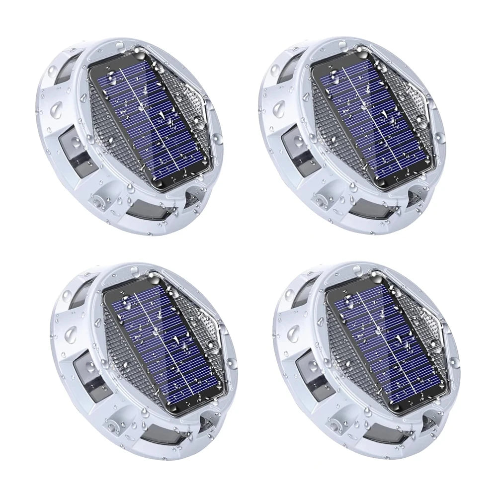 lumières solaires extérieures ip68 étanches rgb argent noires modernes bouton tactile panneau solaire autonomes
