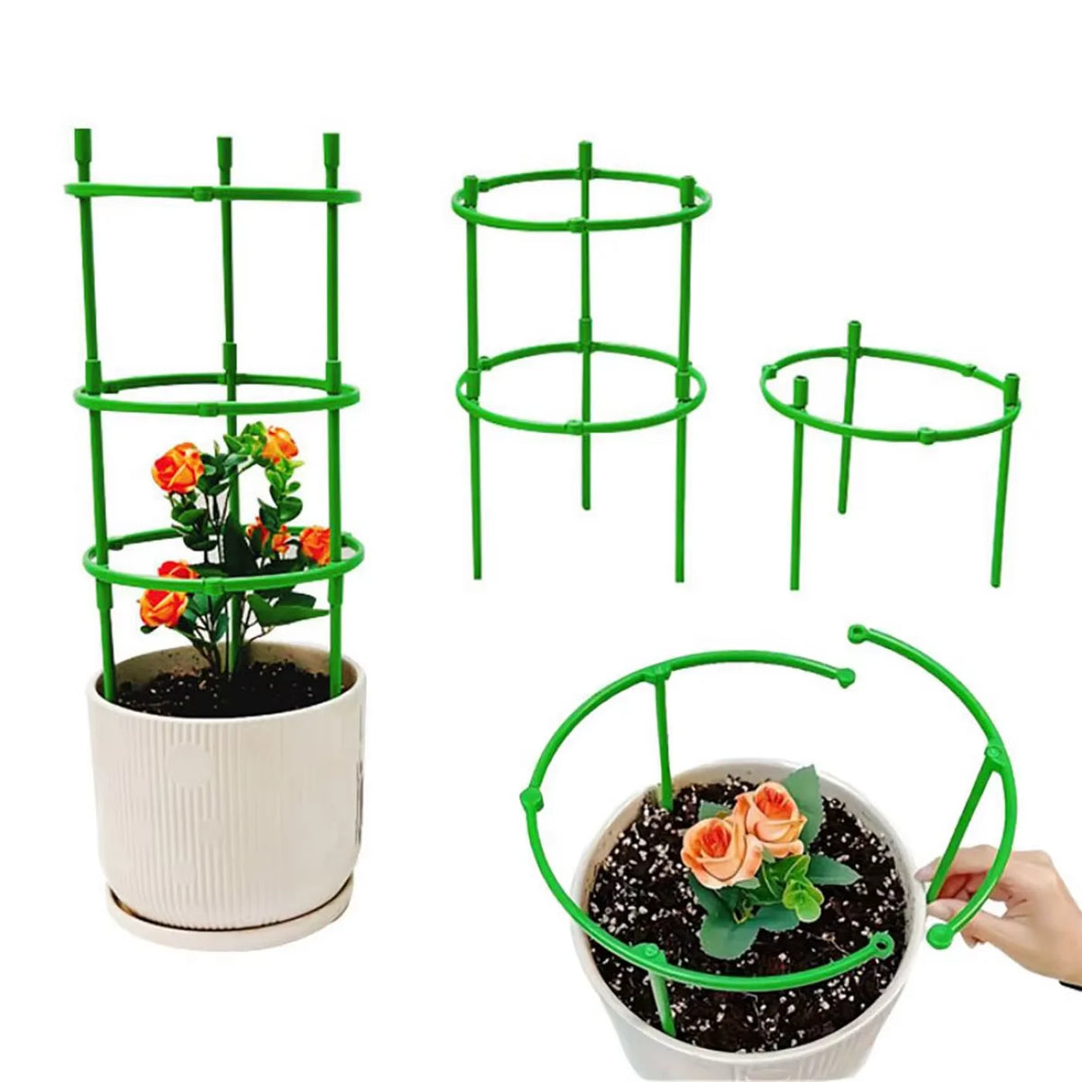 supports plantes pots fleurs treillis anneaux circulaires jardin decoration verticale horizontal roses orchidées SUNAROUD