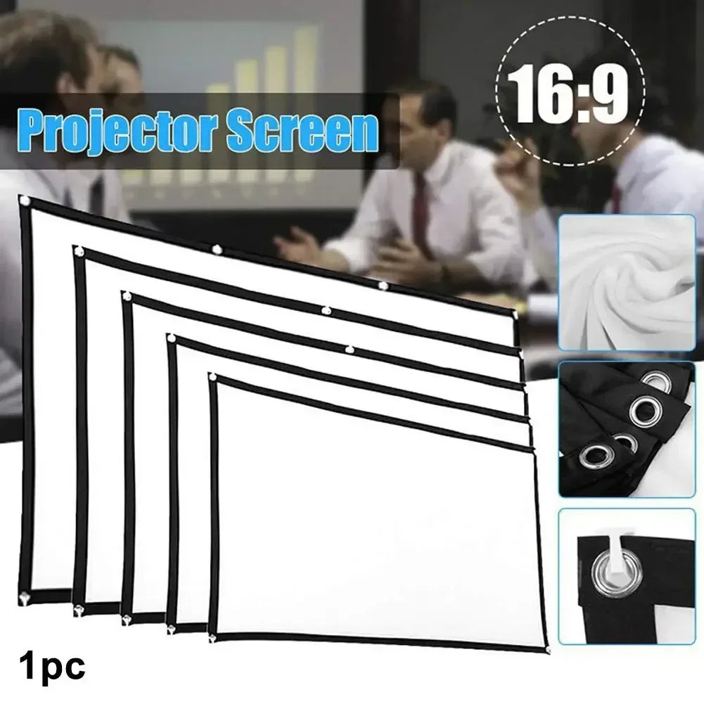 écran projection tissu blanc noir moderne 60 72 84 100 120 150 pouces adhésif