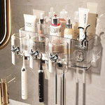 porte brosses dents transparent moderne adhésif motifs décoratifs cosmétiques rangement salle bain minimalistemaximum 14