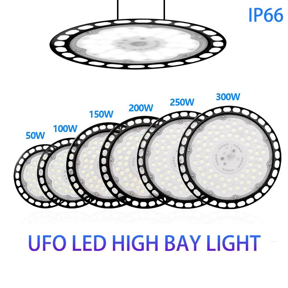 lumière led ufo high bay industrielle moderne 200w 82000lm étanche noire 220v