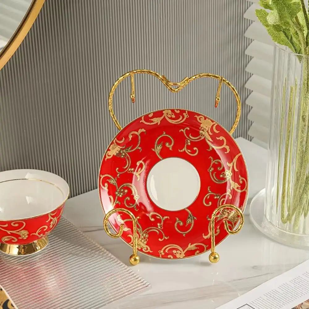support vaisselle or filigrane moderne assiettes tasses cuillères réutilisable métal organisateur décoration cuisine