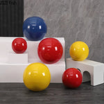 décoration moderne boule céramique rouge bleu jaune uni opaque chambre